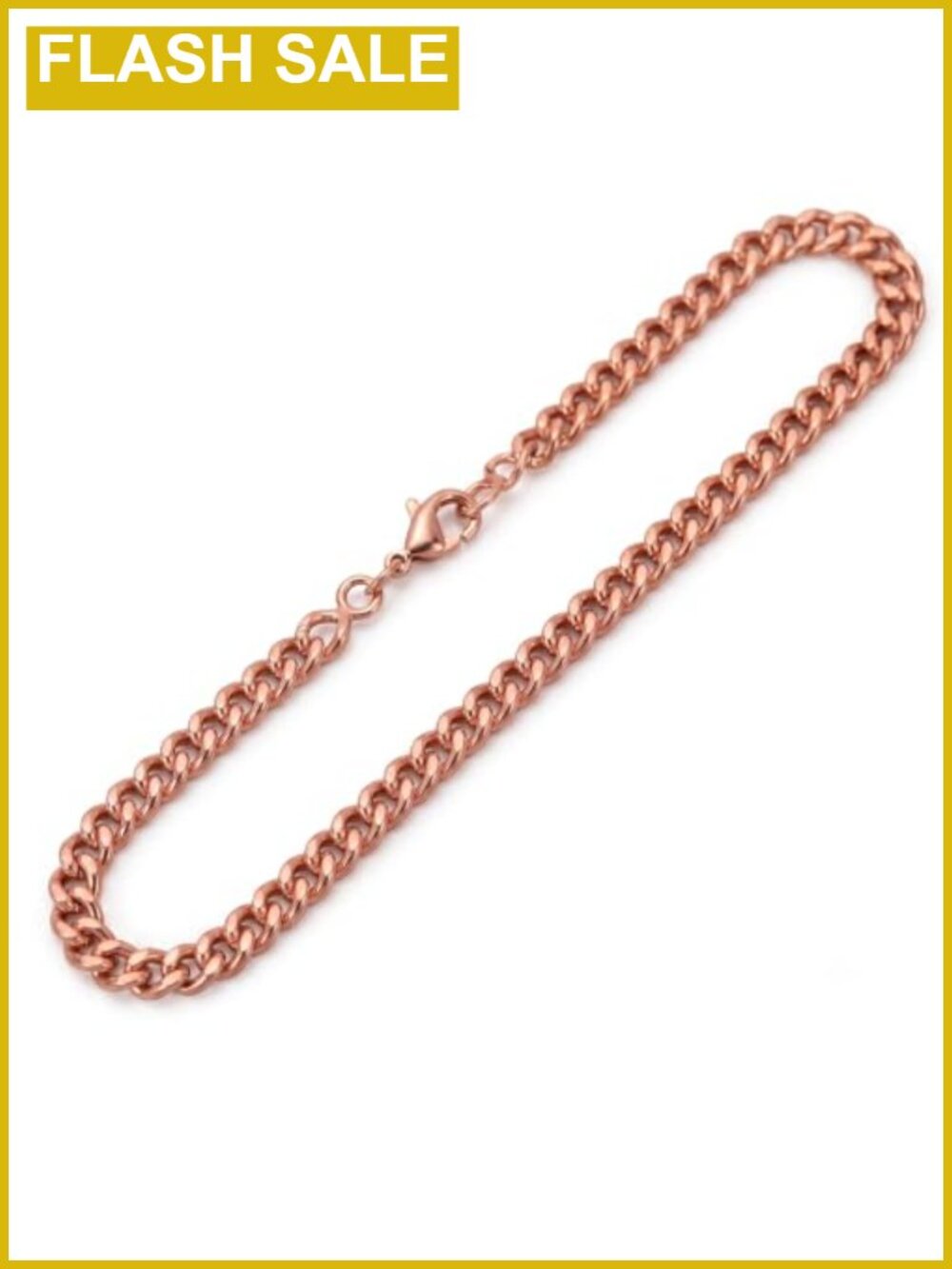 Pure Copper Cuban Link Chain Necklace Solid Statement Unisex Jewelry